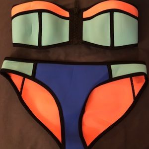 TRIANGL Swimsuit Medium Top/Bottom Set Color Block